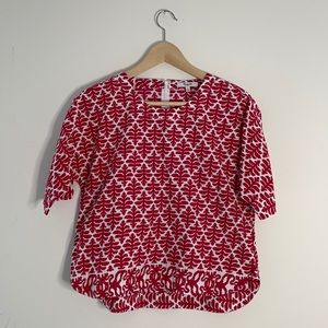 XS Red Patterned Madewell Top